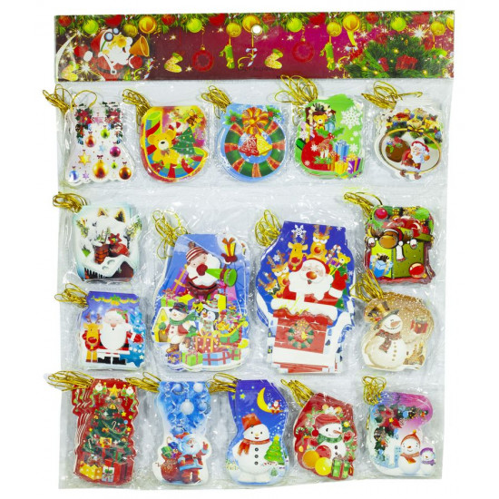 Листівка - міні "Новий Рік" 5,5 * 11см_128шт., PVC (510)