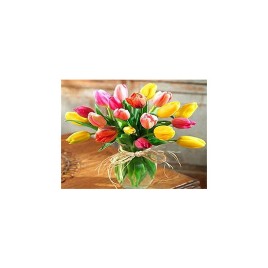 Алмазная мозаика по номерам 30*40см "Тюльпаны" (GLD60500)