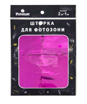 ФОТОЗОНА 2м х 1м, "Квадрат голограмма" фуксия Розовый Pelican (872239)