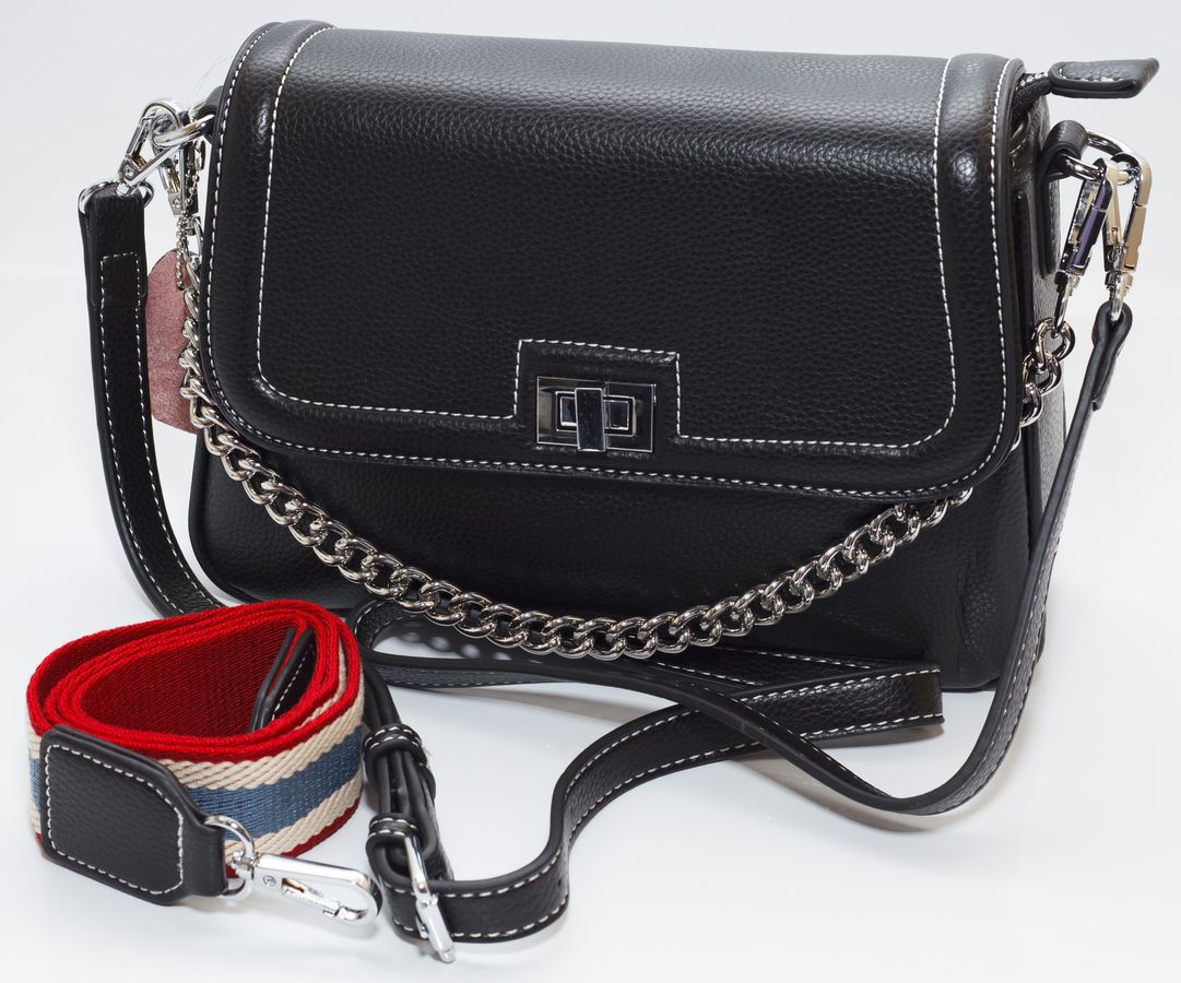 Сумка жіноча чорна 17х25,5см екошкіра (89001 black)