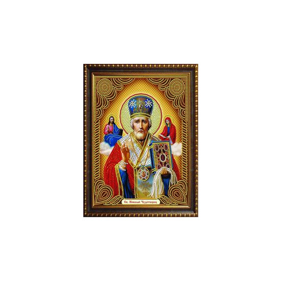 Алмазная мозаика по номерам 30*40см "Святой Николай" (GLD60566)