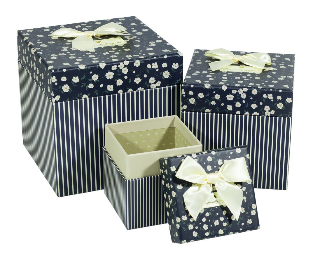 Подарункова коробка 05101-8, квадратна, 15.5х15.5х15.5cm/12.5х12.5х12.5/9х9х9cm 3шт. в наборі (05101-8)