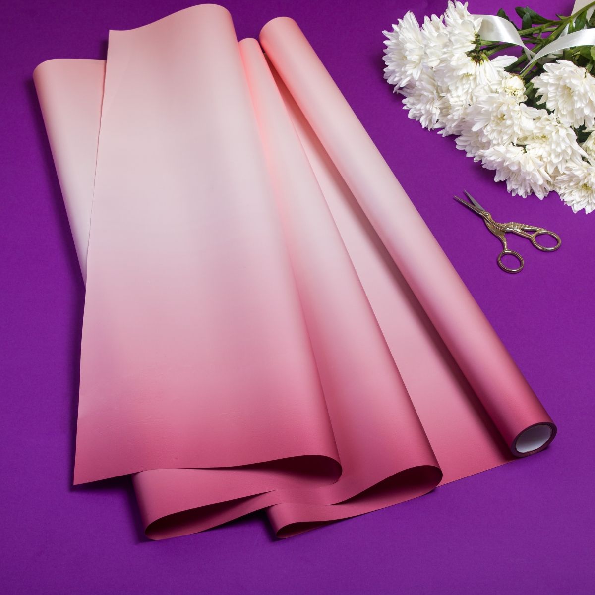Плівка перламутрова Pastel Diamont silk Gradient , 60см х 7м Рожевий Unison (PPG-3)
