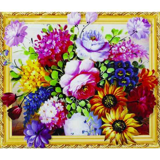 Алмазная мозаика 3D по номерам 40*50см "Букет лета" (0497)