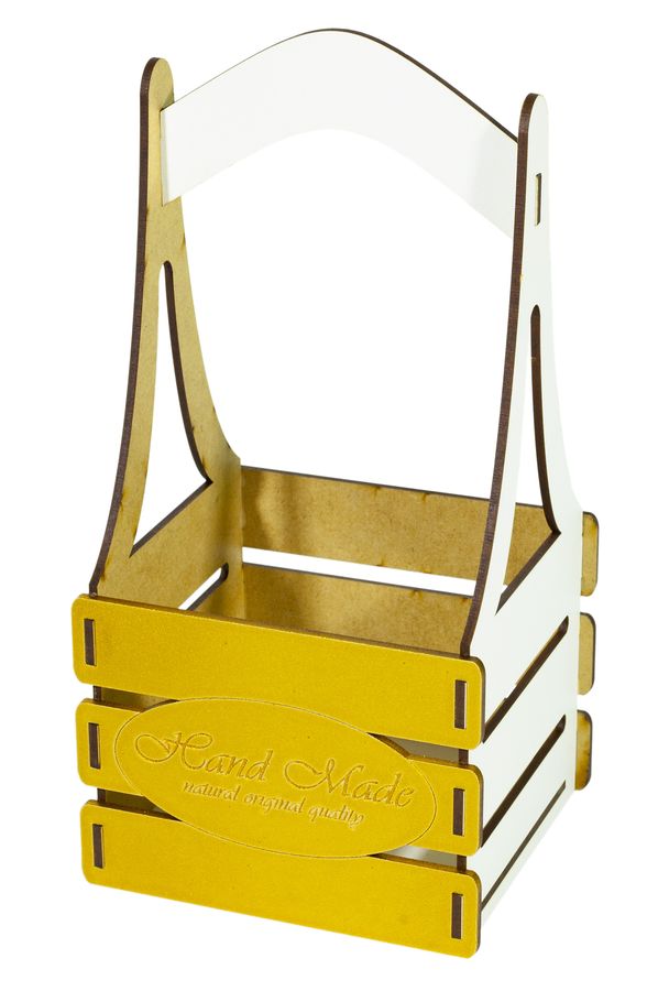 Кошик "Hand Made" із фанери 13х10х12см h25 колiр "gold" (BaWT-S gold - H)