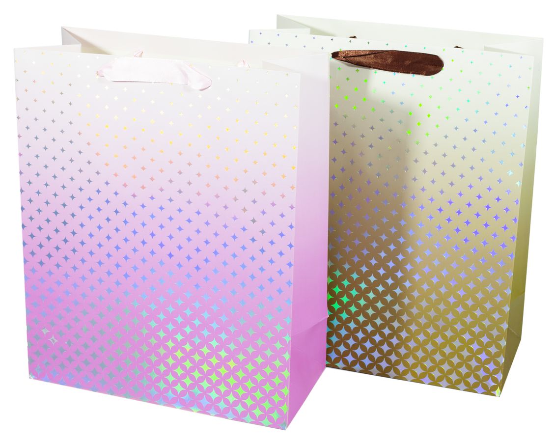 Пакет подарунковий 2835-M, фольга -4 кольори, 210g, 26x32x10cm (2835-M)