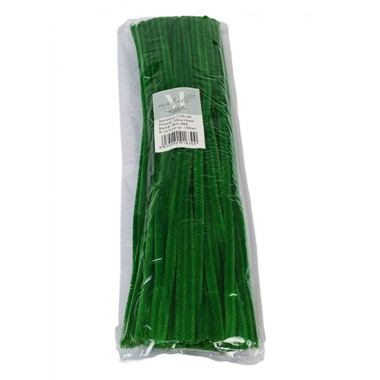 Синельная проволока, 300 х 6мм,зелениый, 100 шт (C30148 green-A-008)