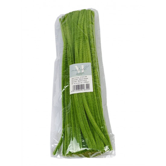 Синельная проволока, 300 х 6мм светло зеленый, 100 шт (C30148 light green-KR-010)