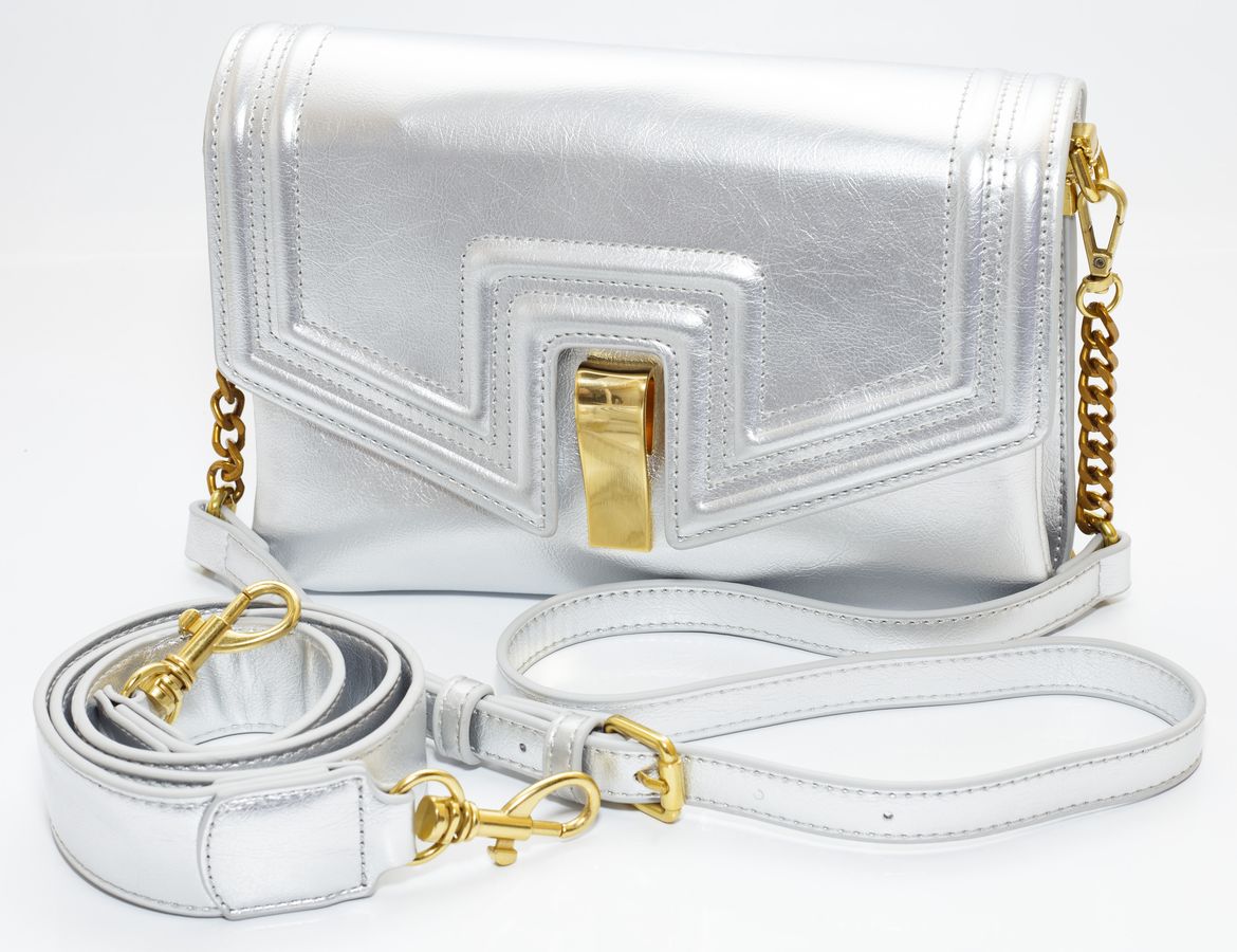 Сумка жіноча срібло 15х23см екошкіра (8096 silver)