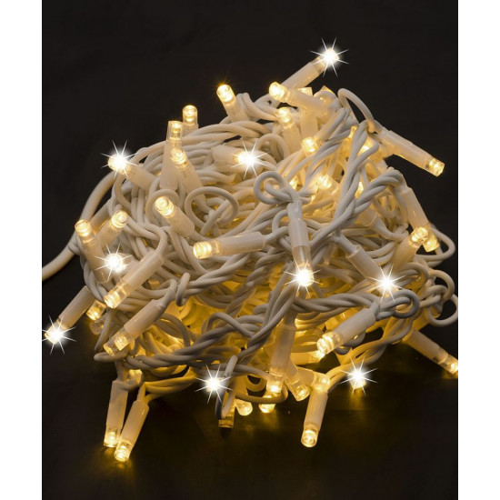 Вулична +FLASH 100 LED, 10м, білий каучук 3,3мм, білий теплий (1432-070)