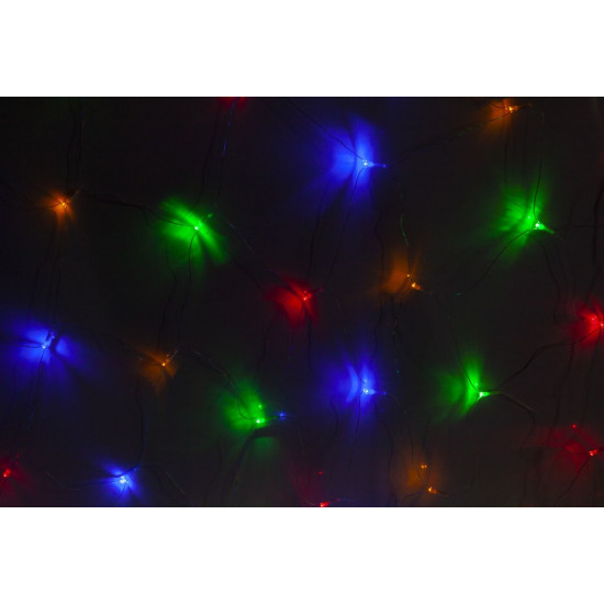 Гирлянда сетка LED 100 (провод прозрачный 8 режимов) 1,45 х 1,45м Разноцветный Unison (2-38)