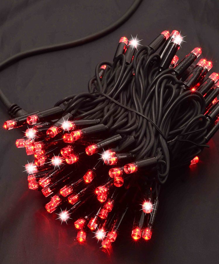 Гирлянда уличная 100 LED 10м (черный провод 3,3мм) красный Красный Unison (1431-05)