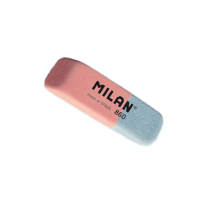 Гумка прямокутна красно-синя з фаскою "TM MILAN" 4,7x1,4x0,7см, mix Milan (860RACCM)