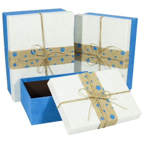 Подарункова коробка MS9320-11T-1, прямокутна блакитна ,29x22x12.5cm/27x20x10.7cm/24.5x17.5x9cm 3шт. в наборі (MS9320-11T-1)