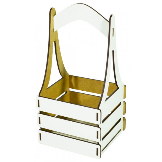 Кошик із фанери 13х10х12см h25 колiр "білий" (BaWT-S white)