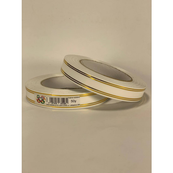 Лента пластиковая 2см х 45м Белый Unison (PAS20 -2 white + gold)