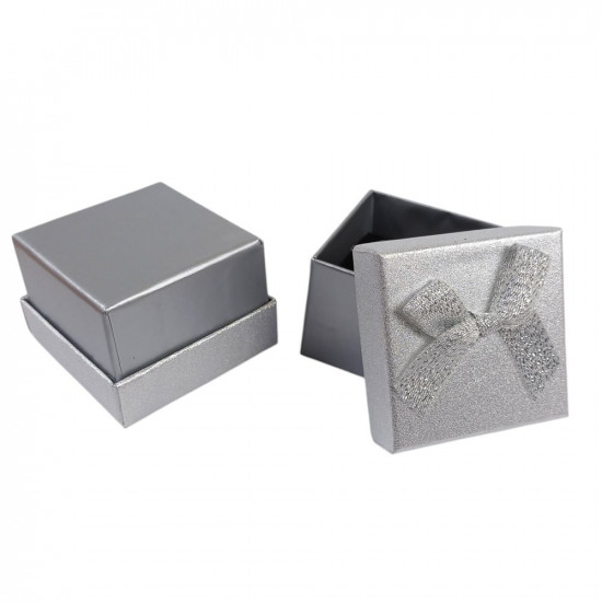Подарункова коробка ювелірна 5 х 5 3,5см срібло (J00319 silver)
