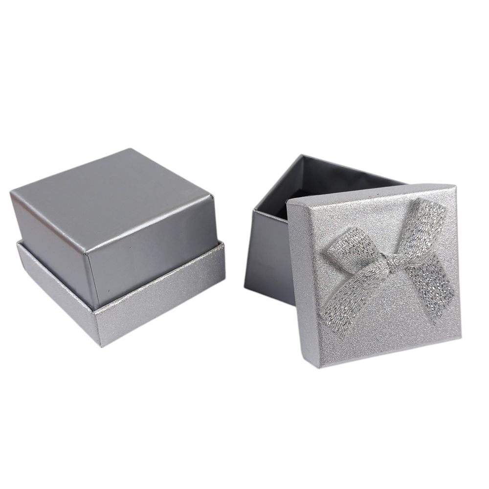 Подарункова коробка ювелірна 5 х 5 3,5см срібло (J00319 silver)