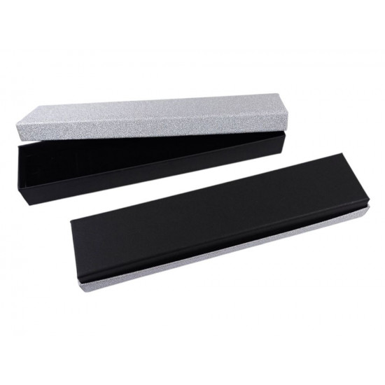 Подарункова коробка ювелірна 4,5 х 20 х 2,,5см срібло (J00634 silver)
