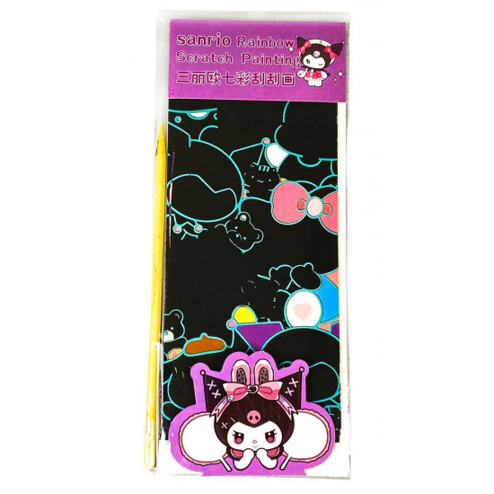 Гравюра 4 аркуши "Kuromi" 8,5 х 21см + дерев'яна паличка (671-01)