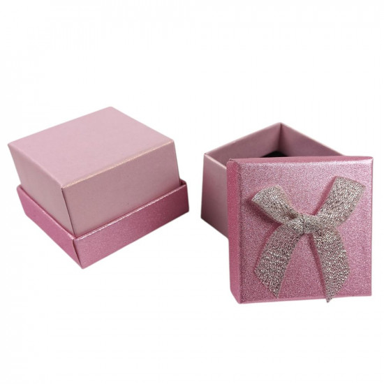 Подарункова коробка ювелірна 5 х 5 3,5см рожева (J00319 pink)