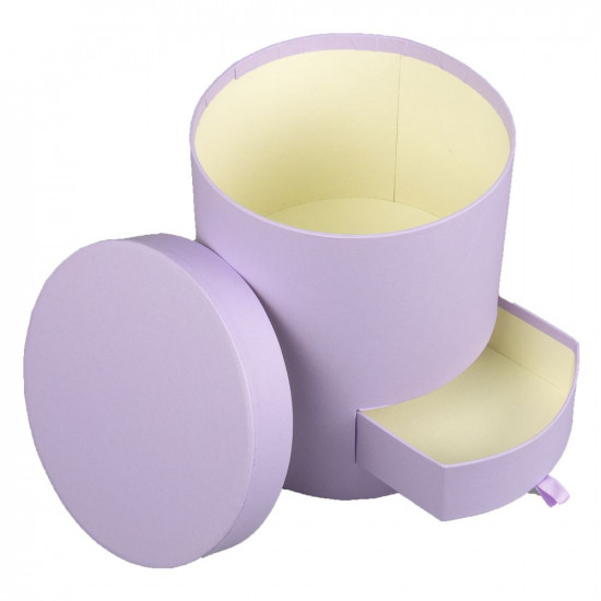 Коробка подарункова кругла з скринькою 17 x 20см Фіолетовий Unison (W3025)