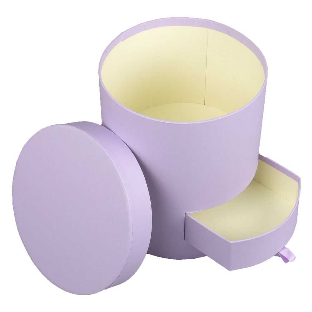 Коробка подарункова кругла з скринькою 17 x 20см Фіолетовий Unison (W3025)