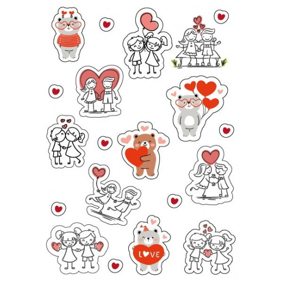 Наклейка А5 "Love", 10шт/уп Білий Unison (VD-4)
