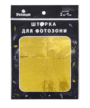 ФОТОЗОНА 2м х 1м, "Квадрат голограмма" золото Золотой Pelican (872231)
