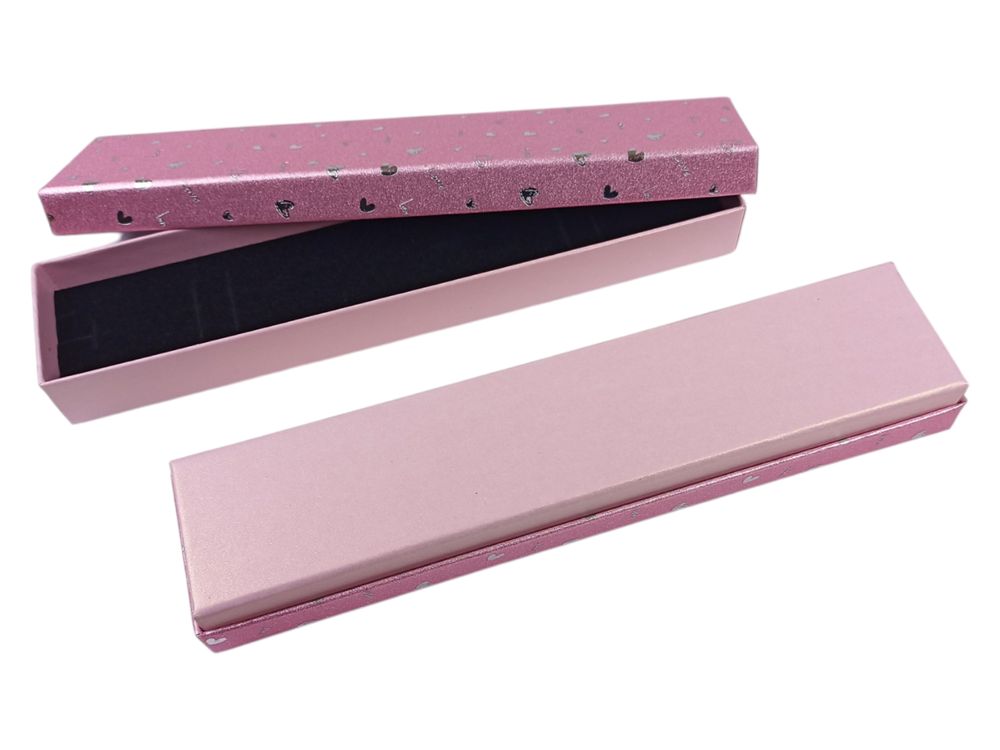 Подарункова коробка ювелірна, 4,5 х 20 х 2,5см, рожева (J00322 pink)