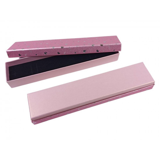 Подарункова коробка ювелірна, 4,5 х 20 х 2,5см, рожева (J00322 pink)