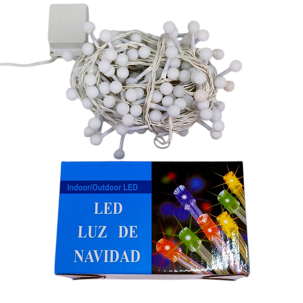 Кульки 10мм 200 LED 10м білий провід, білий ,кількість лампочок: 180шт (1313-03)