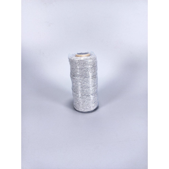 Бечевка серебрянная 2ммх100м декоративная (D02901 -silver)
