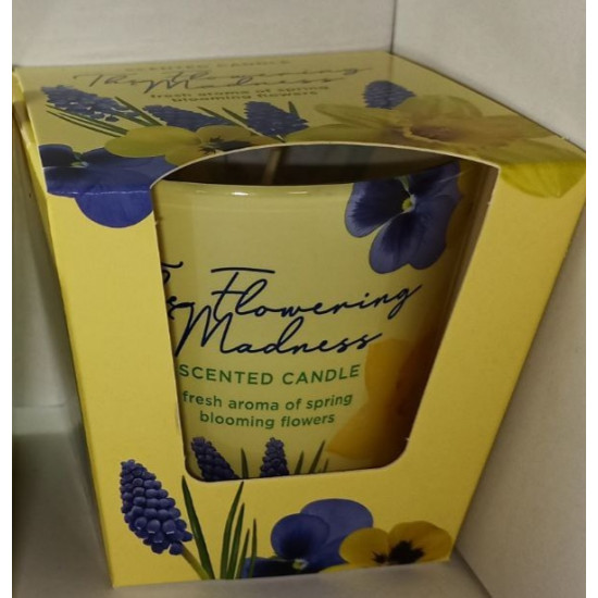 Свічка ароматична "The Flowering Madness("Квітуче безумство"), час горіння 30годин, 8см Жовтий Bartek Candles (69687)
