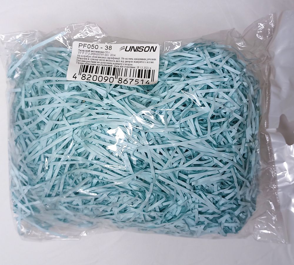 Наповнювач паперовий 50г Блакитний Unison (PF050-38)