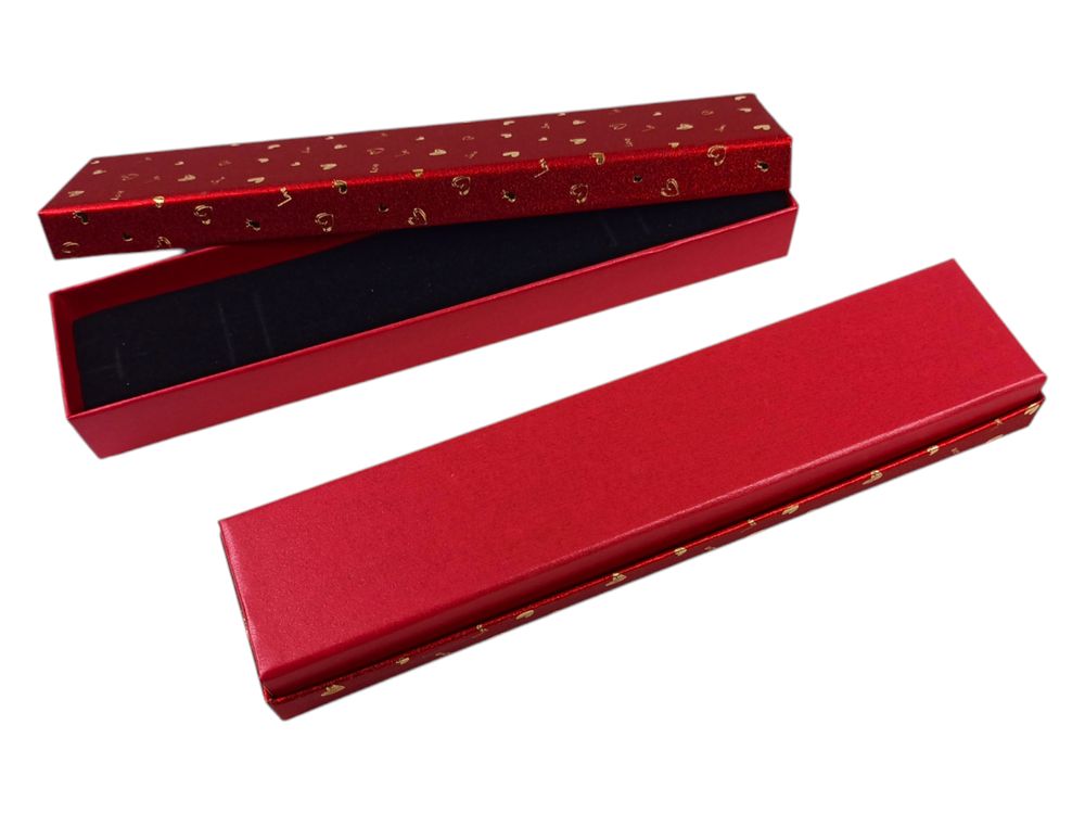Подарункова коробка ювелірна, 4,5 х 20 х 2,5см, червона (J00322 red)