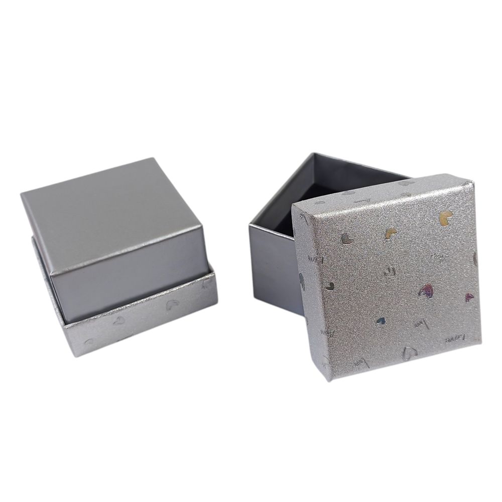 Подарункова коробка ювелірна 5 х 5 3,5см срібло (J00321 silver)