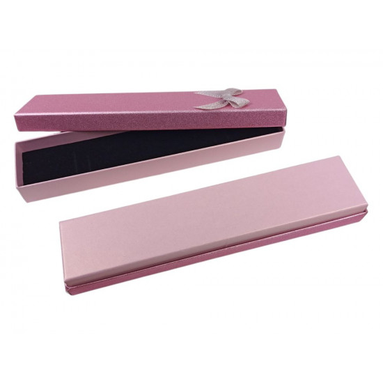 Подарункова коробка ювелірна, 4,5 х 20 х 2,5см, рожева (J00320 pink)