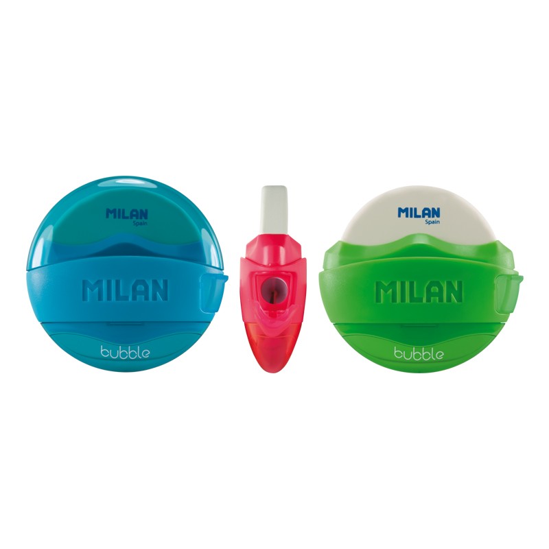 Ластик + точилка "Bubble" "TM MILAN"6,5х6,5см,mix Milan (4704116)