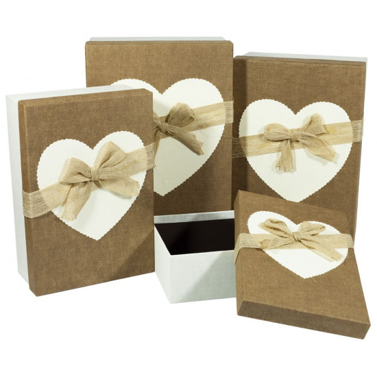 Подарункова коробка MS9401-10T-1, прямокутна бежева ,35.5x24x14cm/32.5x22x12cm/29.5x20x10cm/26.5x18x8cm 4шт. в наборі (MS9401-10T-1)