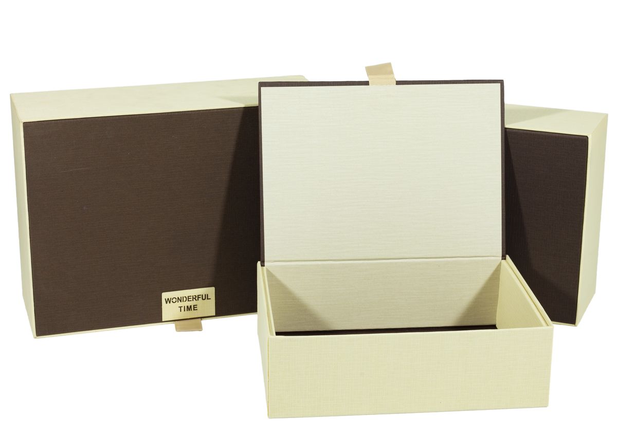 Коробка Y91342T-1 подарункова прямокутна шоколадная, 3 шт., 30x21.5x11.5cm/27x19.5x9.5cm/24x17.5x7.5cm Бежевий Unison (Y91342T-1)