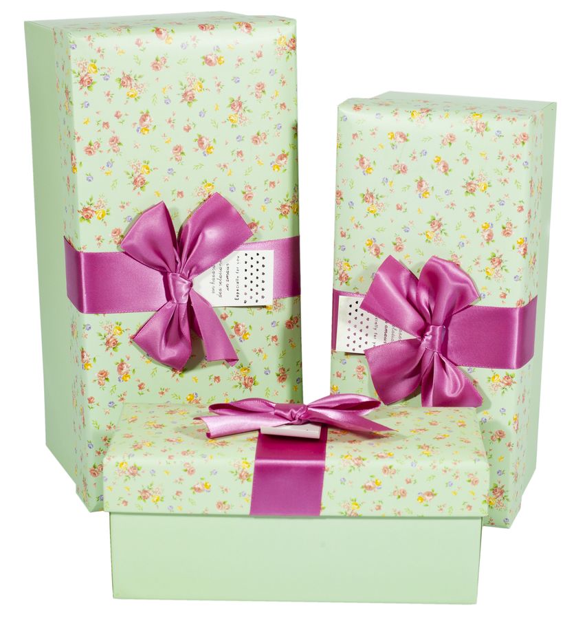 Подарункова коробка CH01-2, прямокутна, 30X14X13.5cm/25.5X12X11.5 /21X9X9cm 3шт. в наборі Зелений Unison (CH01-2)