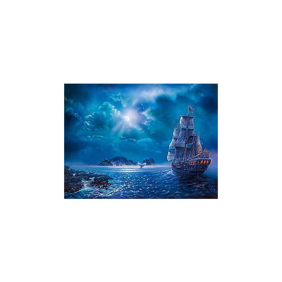 Алмазная мозаика по номерам 40*50см "Корабль под ночным небом" (GLE71502)