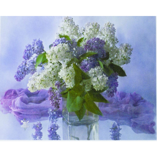 Алмазная мозаика по номерам 30*40см "Букет сирени" в рулоне (70320 GBR)
