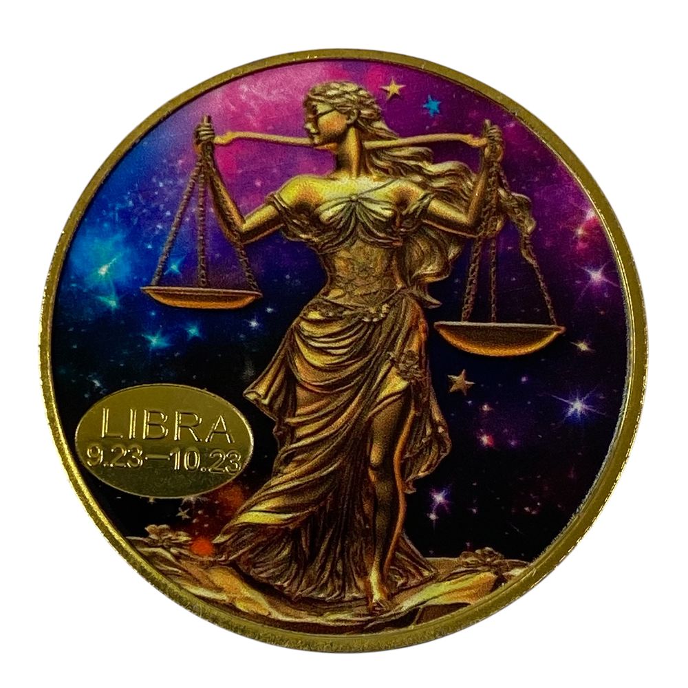 Монета-сувенір із зображенням знаку зодіаку "Ваги", 4см в капсулі (Cs - Libra)