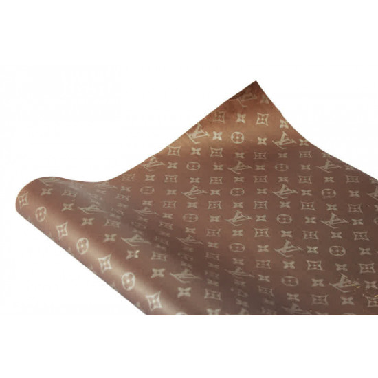 Крафт бумага подарочная "LOUIS VUITTON" шоколадный цвет; 0,7х7м Коричневий Unison (Пт 830)
