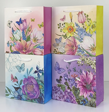 Пакет 297 L подарунковий ПРЕМІУМ "Квітии" 40x31x12cm , 210гр., 4 дизайни (297 L)