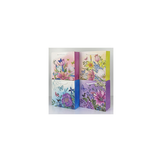 Пакет 297 L подарунковий ПРЕМІУМ "Квітии" 40x31x12cm , 210гр., 4 дизайни (297 L)