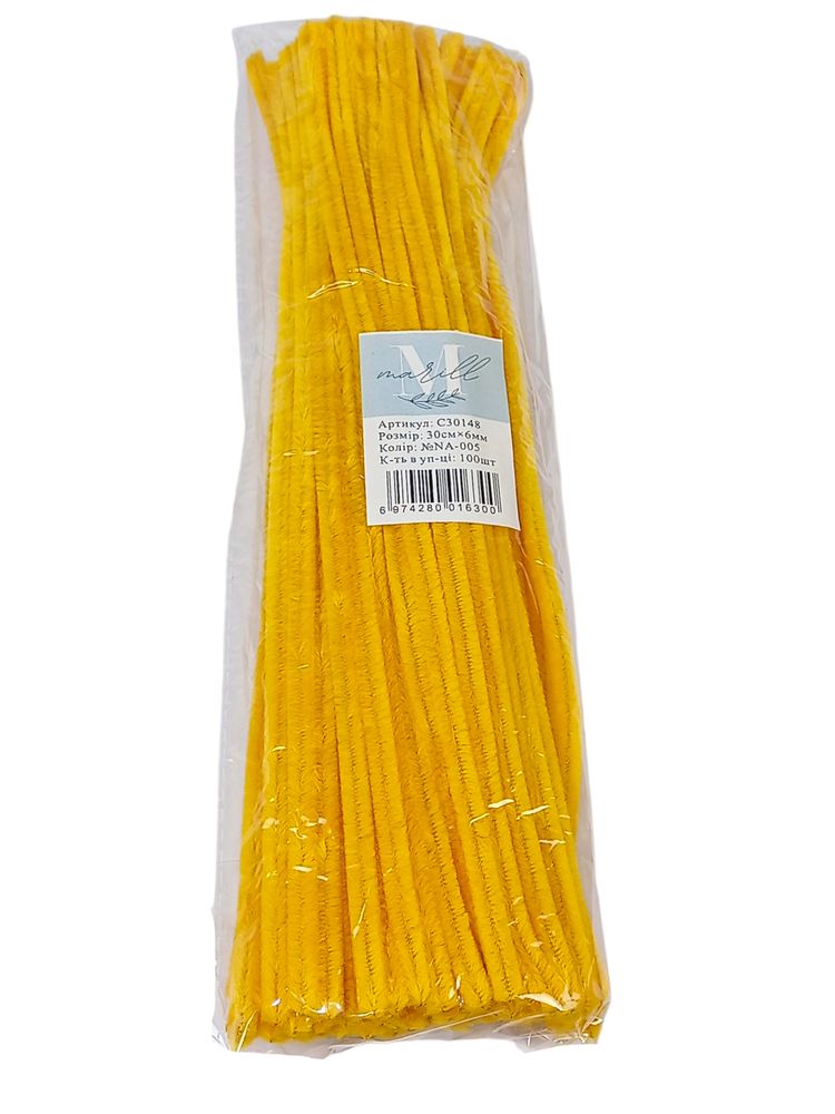 Синельная проволока, 300 х 6мм оранжевый, 100 шт (C30148 orange-KR-005)