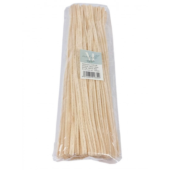 Синельная проволока, 300 х 6мм бежевый, 100 шт (C30148 beige-KR-024)